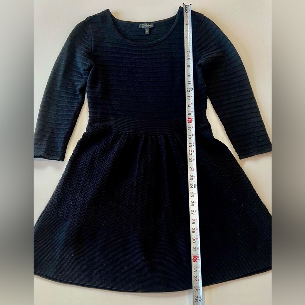 Jessica Simpson Black 3/4 Sleeve Dress Textured - Picture 4 of 12